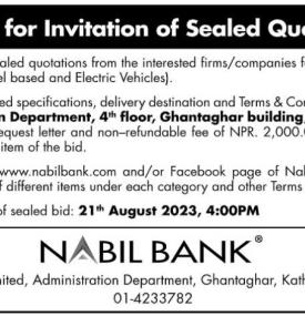Notice for Invitation of Sealed Quotation