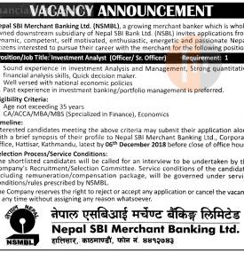 Vacancy Announcement !!!