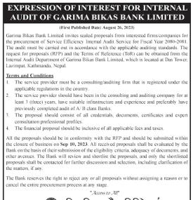 Expression of Interest for Internal Audit -
