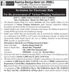 Invitation for Electronic Bids