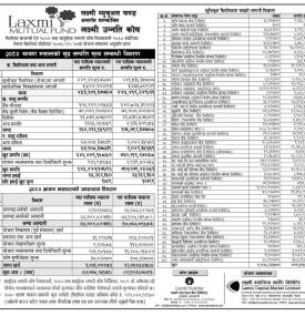Laxmi Capital has disclosed the Net Asset Value of the 