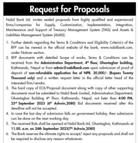 Request for Proposals