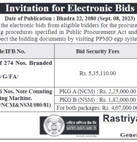 Invitation for Electronic Bids -