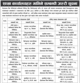 हिमालयन बैंकको शाखा कार्यालयहरु गाभिने सम्बन्धी सूचना