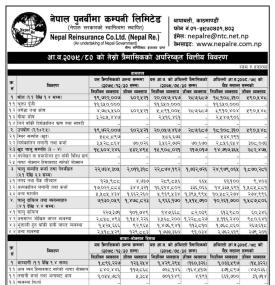 Nepal Re-Insurance reports NPR 596.23 million net profit for Q3 FY 2079/80.