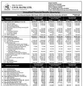 Unaudited Financial Results  (Quarterly)