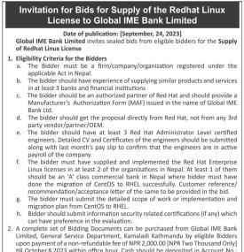 Invitation for bids for supply