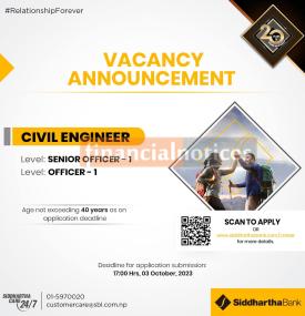 Vacancy Announcement: Siddhartha Bank Seeks Civil Engineers