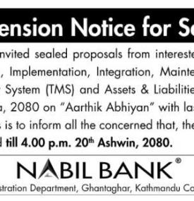 Time Extension Notice for Sealed Bid