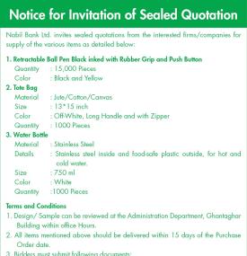 Notice for Invitation for Sealed Quotation
