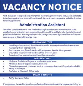 JOB VACANCY -