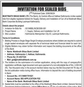 Invitation for Sealed Bids