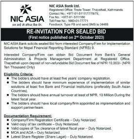 Re-Invitation for Sealed Bids Notice