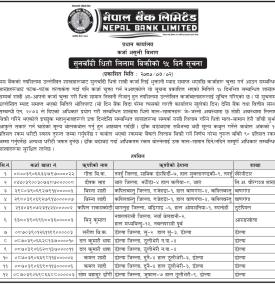 सनचाँदी धितो लिलाम बिक्री सम्बन्धी सूचना