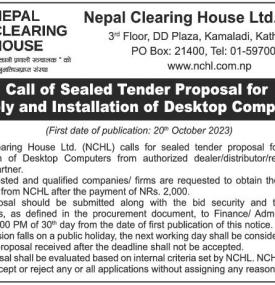 Call of Sealed Tender Proposal