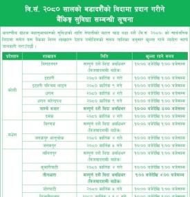 बडा दशैँको विदामा नबिल बैंकको बैंकिङ सुविधाबारे सूचना