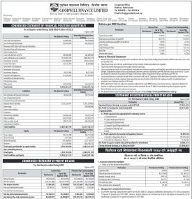 Condensed Statement of Financial Quarterly - Q1 Report