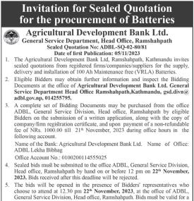 Invitation for Sealed Quotation