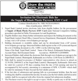 Invitation for Electronic Bids