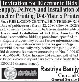 Invitation for Electronic Bids