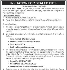 Invitation for Sealed Bids