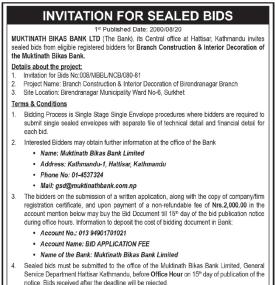 Invitation for Sealed Bids