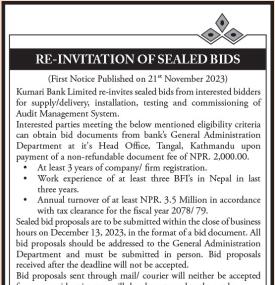 Re-Invitation for Sealed Bids
