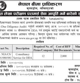 विस्तृत लेखा परिक्षण परामर्श सेवा आपूर्ति गर्ने बारेको सेवा