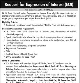 Request for Expression of Interest (EOI)