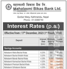 New Interest Rate Notice