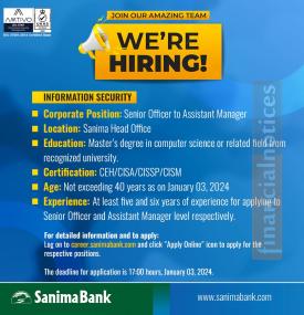 Sanima Bank Announces Open Positions in Information Security Department