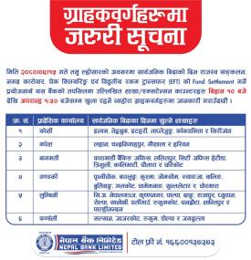 नेपाल बैंकको अत्यन्त जरुरी सूचना