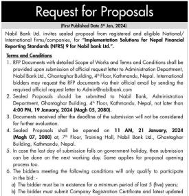 Request for Proposals of Nabil Bank