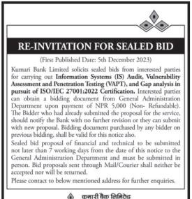 Re-Invitation for Sealed Bid