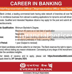 Everest Bank Limited Opens Vacancies for Experienced Banking Professionals
