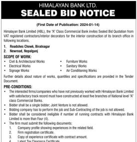 Sealed Bid Notice