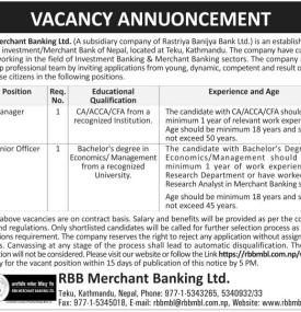 Vacancy Announcement