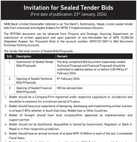 Invitation for Sealed Tender Bids