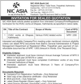 Invitation for Sealed Quotation