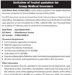 Invitation of Sealed quotation for group medical insurance -