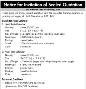 Notice for Invitation of Sealed Quotation
