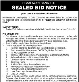 Sealed Bid Notice