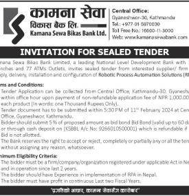 Invitation for Sealed Tender