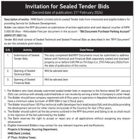 Invitation for Sealed Tender Bids