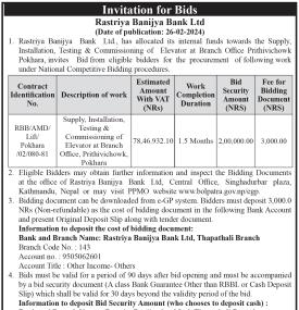Invitation for Bids