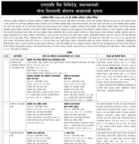 एनएमबि बैंक बबरमलको गोप्य शिलबन्दी बोलपत्र आव्हानको सूचना