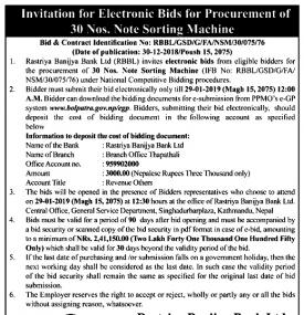Invitation for Electronic Bids 