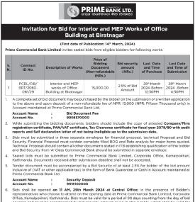Invitation for Bid for Interior and MEP works