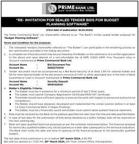 Re Invitation for Sealed Tender