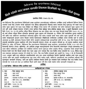 ऋणीको धितो रहेको चल अचल सम्पत्ति लिलाम बिक्री गर्दै सिटिजन्स बैंक -